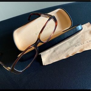 Bvlgari Tortoise Shell and Crystal Optical Frames